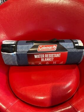 Coleman Blue Plaid Packable Water-Resistant Blanket